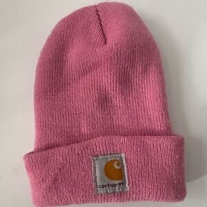 Carhartt toddler girls 2T-5T hat pink acrylic beanie pull on rib knit rolled hat
